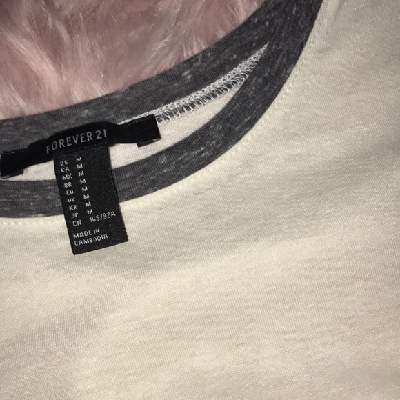 Cropped Cream Ringer Tee - Picture 3 of 4